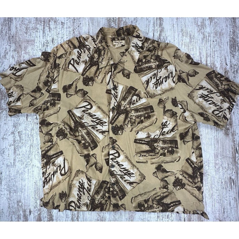 Panama Jack Mens Shirt Rayon Party Drinking Rum Vacation Hawaiian Size‎ 2XL